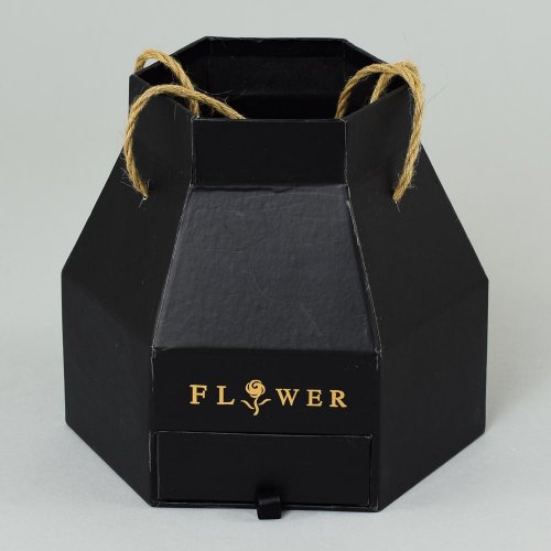Darčeková krabica na kvety čier.20.6x18x18cm - Aranžérsky materiál
