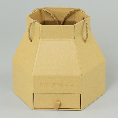 Darčeková krabica na kvety krem. 20.6x18x18cm