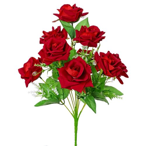 Kytica ruže červ. 42cm