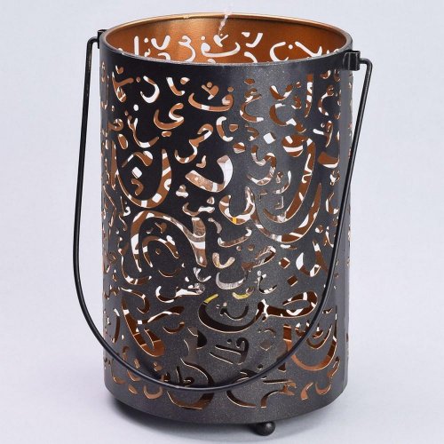 Led lampáš kov čiernozlatý 16x12,5x19,5cm