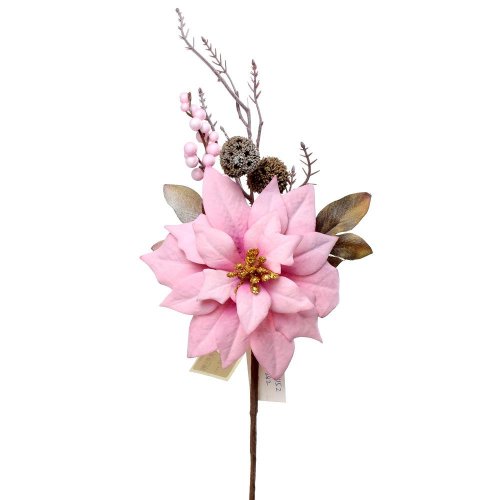 Ks ruža vianočná ružová 36cm - Umelé kvety
