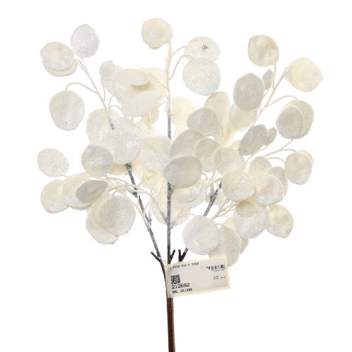 Zápich biely list 37cm - Umelé kvety