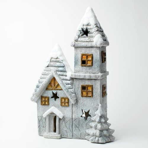 Svietnik domček mgo 42*22*62cm super cena - Vianočné dekorácie
