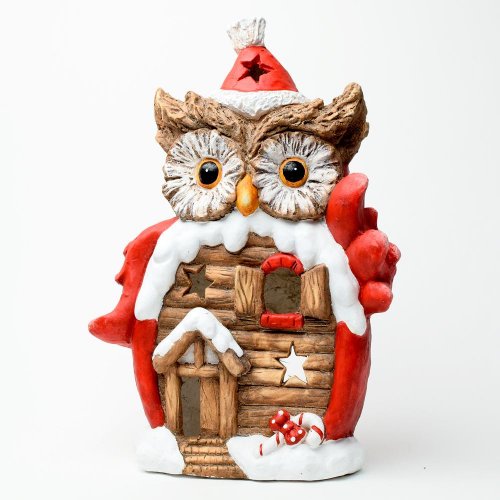 Svietnik sova domček mgo 30*18*47cm