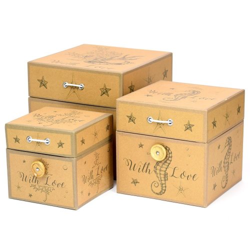 Darčeková krabička truhlica s/3 18x18cm