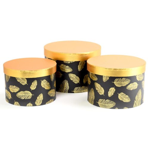 Darčeková krabička čierno-zl.s/3 l.24.7x17cm