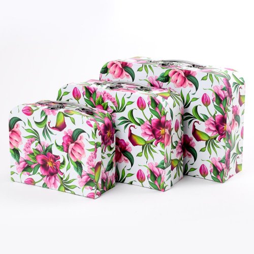 Darčeková krabička kufrík kvet s/3 l22x30x10cm