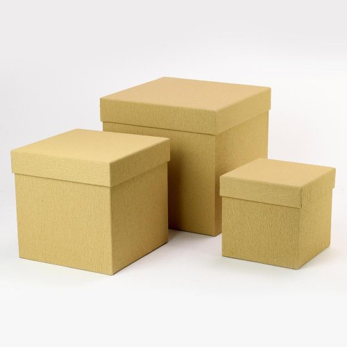 Box s/3 cm25x25xh25-20x20xh20-15x15xh15 natur - Aranžérsky materiál