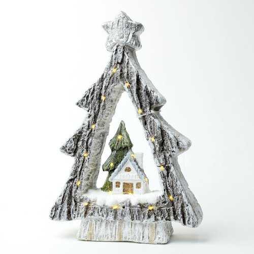 Stromček dekorácie led keramika 39,5cm super cena - Vianočné dekorácie