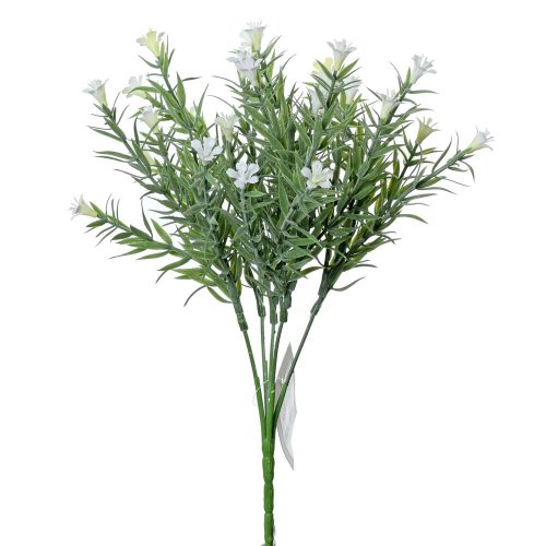 Zápich kvietky biele 34cm