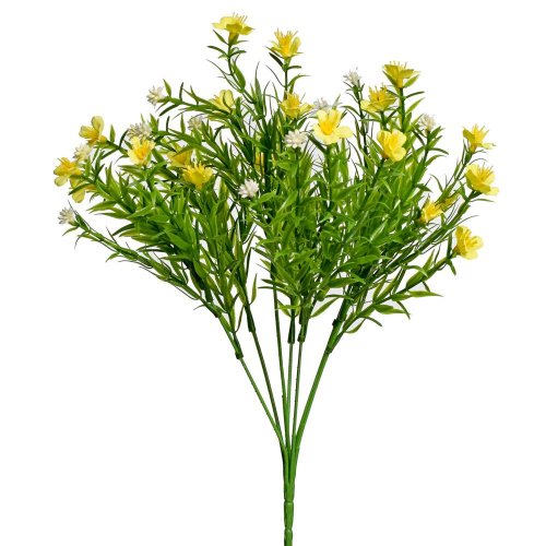 Zápich zeleň mini kvietky x7 žltá 34cm