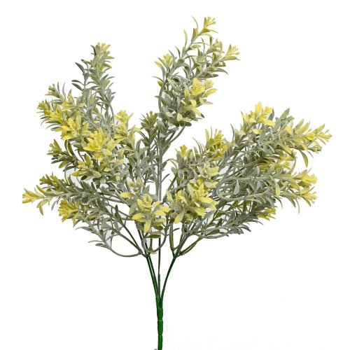 Zápich drobné lístky poprašené žlté 34cm