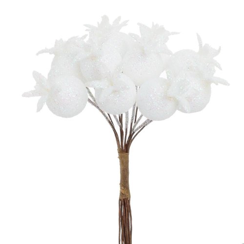 Zápich šípky biele gliter s/12 10cm