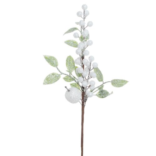 Vian. vetv. zeleň, bie. jablko, gulky, gliter 44cm