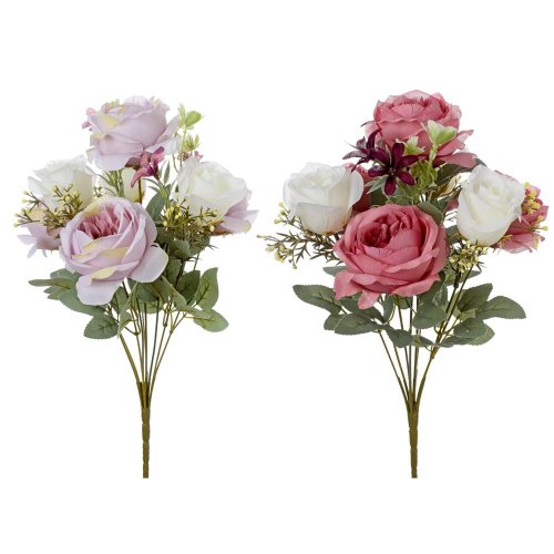 Kytica ruža, drob. kvety, zeleň, mix/f 40cm