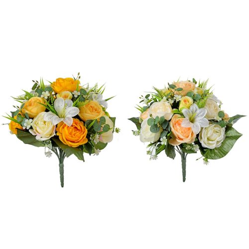 Kytica ruža, drobné kvety, zeleň 41cm - Umelé kvety