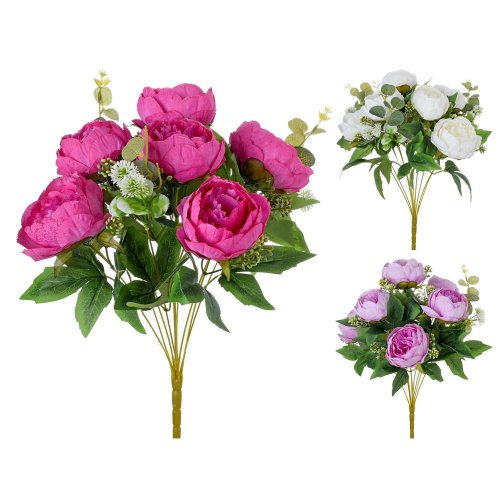 Kytica pivonka, drob. kvety, zeleň, mix/f 45cm