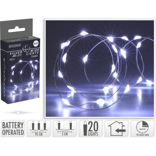 Led svetielka /20/ drôt bo silver wire w,ind, timer  
