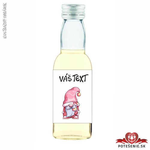 Narodeninová fľaška s alkohol - škriatok - 003 - Mini fľaštičky