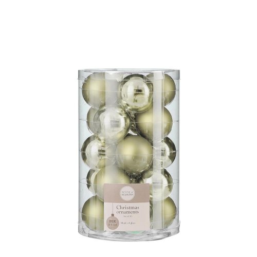 Guľa sklo sv zelená 20 kusov - d4cm