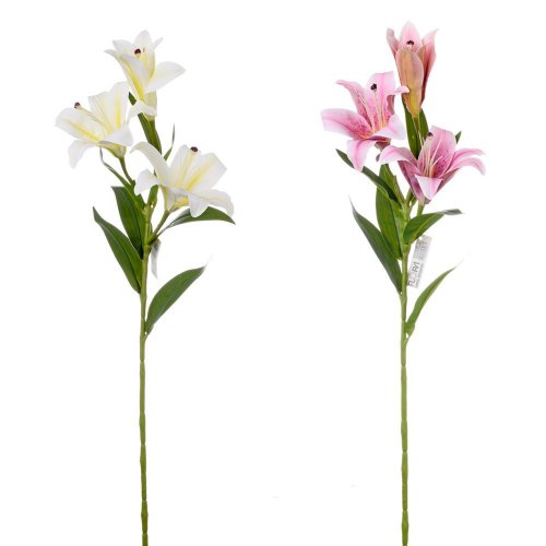 Ľalia stargarzer ružovo-biela 3 kvety 73cm - Umelé kvety