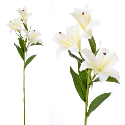 Ľalia stargarzer biela 3 kvety 73cm - Umelé kvety