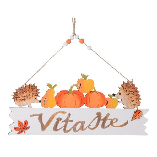 Záves tabuľka vitajte bie/or 12.5*0.5*29cm - Jesenné dekorácie