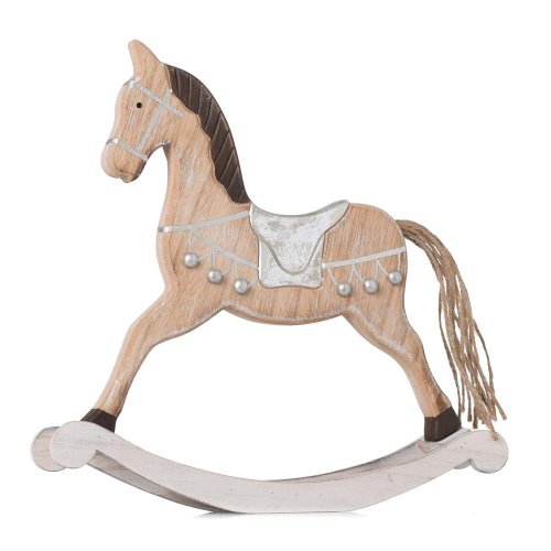 Hojdací koník nat/str/hne drevo 25,5*24,5*4,2cm