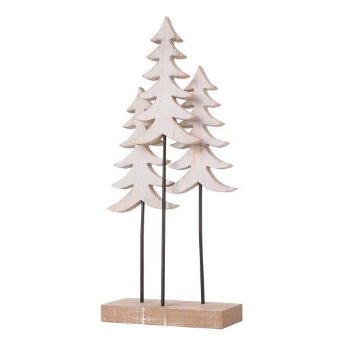 Stromčeky na podstavci bie/nat drevo 36*16*7cm