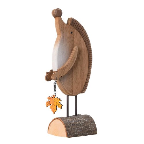 Ježko na podstavci s listom hne/or drevo 22*9*6cm