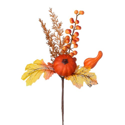 Zápich tekvica, bobulky, zeleň 28cm