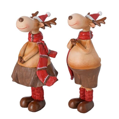 Sobíci hne/červ. šál, čiapka mix/2 poly 5,5*6*15cm