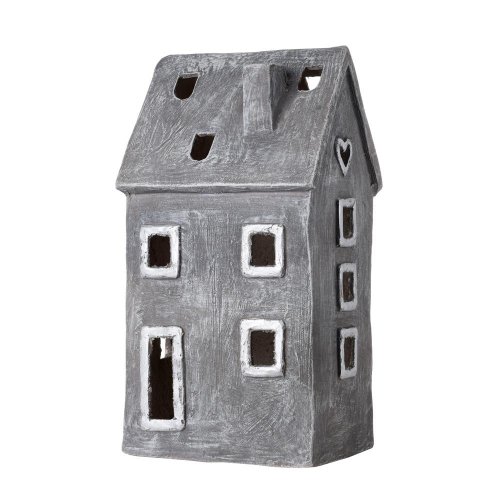 Dom na sviečku šedý mgo 22x18,5x41cm