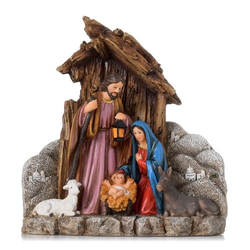 Betlehem farebný led poly 17*7,8*18,4cm - Vianočné dekorácie