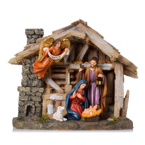 Betlehem farebný stajňa led poly 25,3*10,2*21,2cm