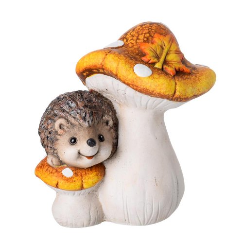 Ježko na hríbikoch hne/bie/žl/or keramika 14*10*15cm