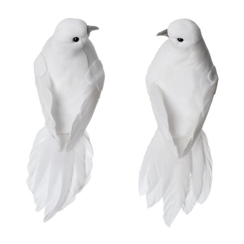 Holubica štipec biela penová mix/2 perie s/2 14*7*7,5cm