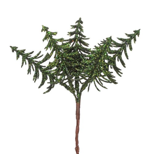 Zápich stromčeky, gliter zelené 17cm