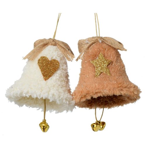 Záves zvonček kré/hne/zla rolnićky textil mix/2 8cm