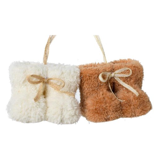 Záves papučky kré/hne textil mix/2 7cm