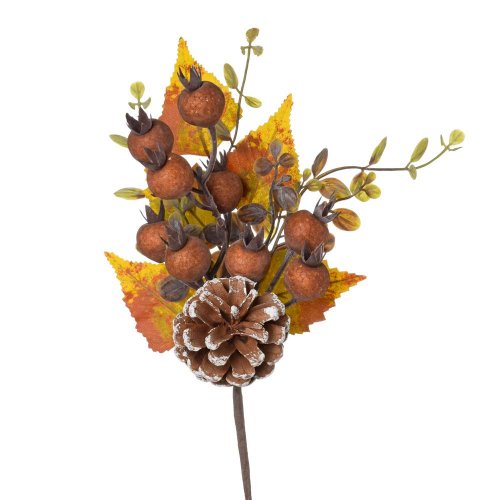 Konárik šišky, šípky, zeleň, žl/hne 30cm