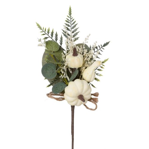 Konárik tuja,tekvice, zeleň, krém/zel 33cm