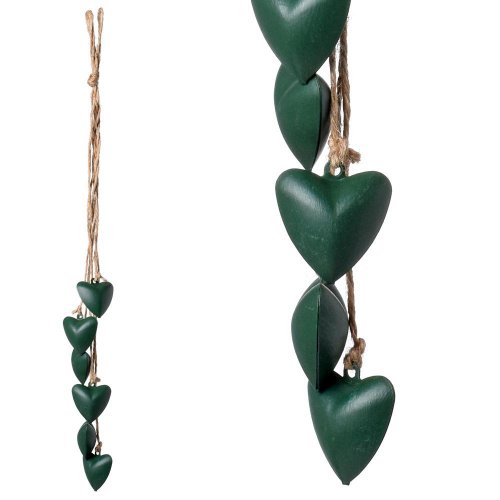 Záves zvonce srdce kov zel.40cm