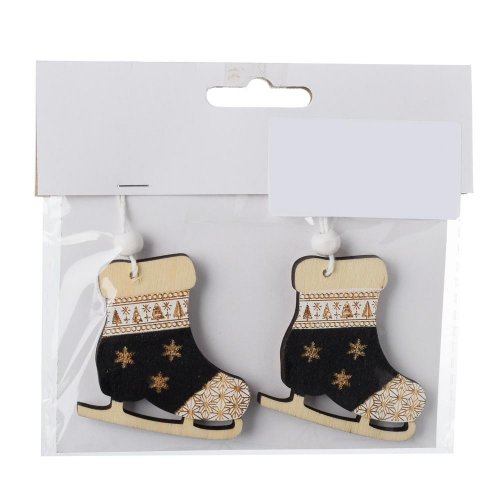 Záves korčule drevo nat/čier. v sáčku s/2 13x12x0,5cm