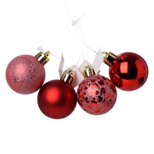 Gule plast. červené lesk/mat/piesk/mraz s/12 4cm