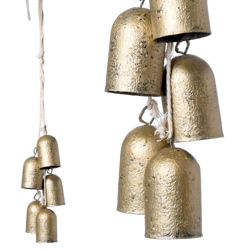 Záves zvonček kov zlatý 3*3*40cm