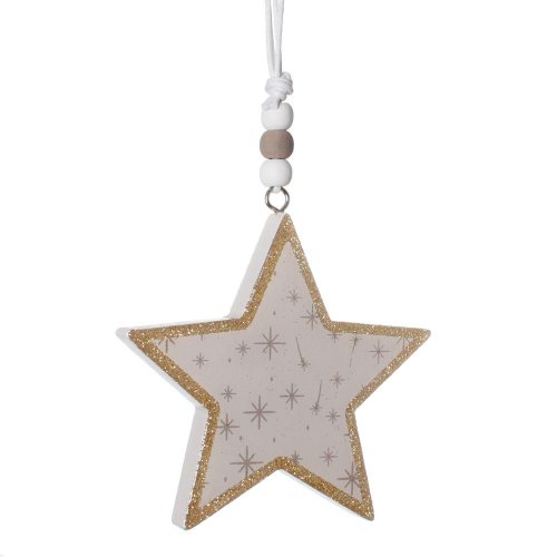 Záves hviezda bl. hnedá 10x9x1,3cm