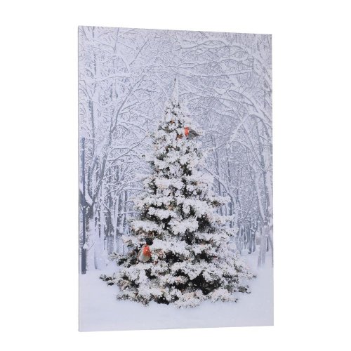 Obraz led krajina strom 40x60x2,3cm - Vianočné dekorácie