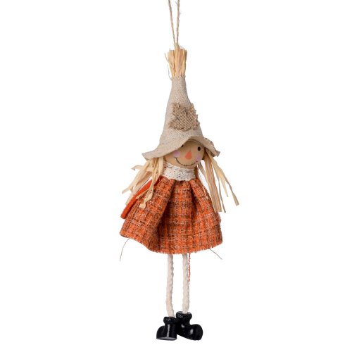 Záves strašiak polyester oranž. 17x7x3,5cm