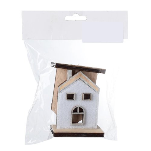 Domček na podstavci v sáčku  plsť bl. sivý 9x6 cms/2